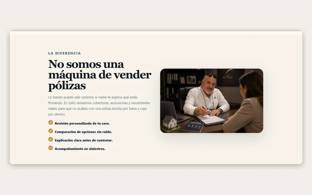 Sección de asesoramiento de Seguros Generales GAG