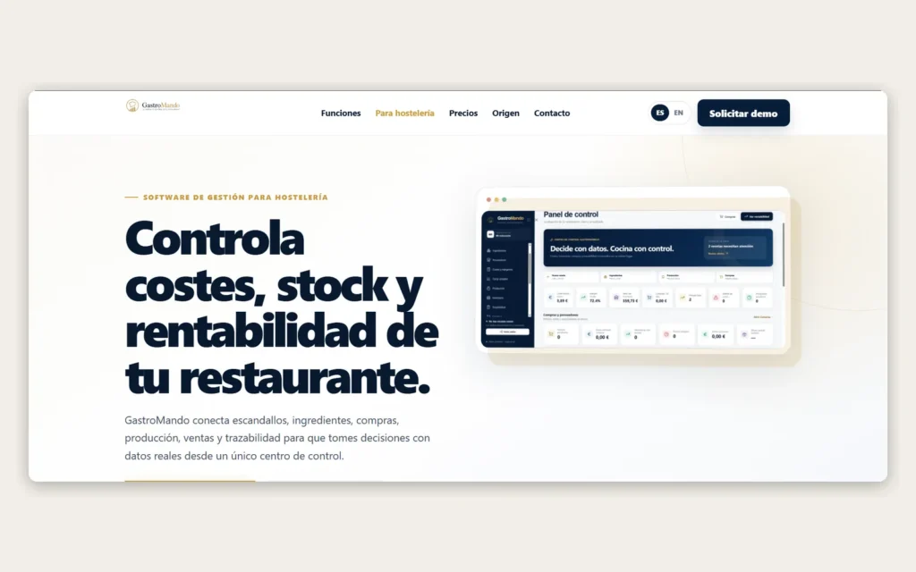 Página principal de GastroMando